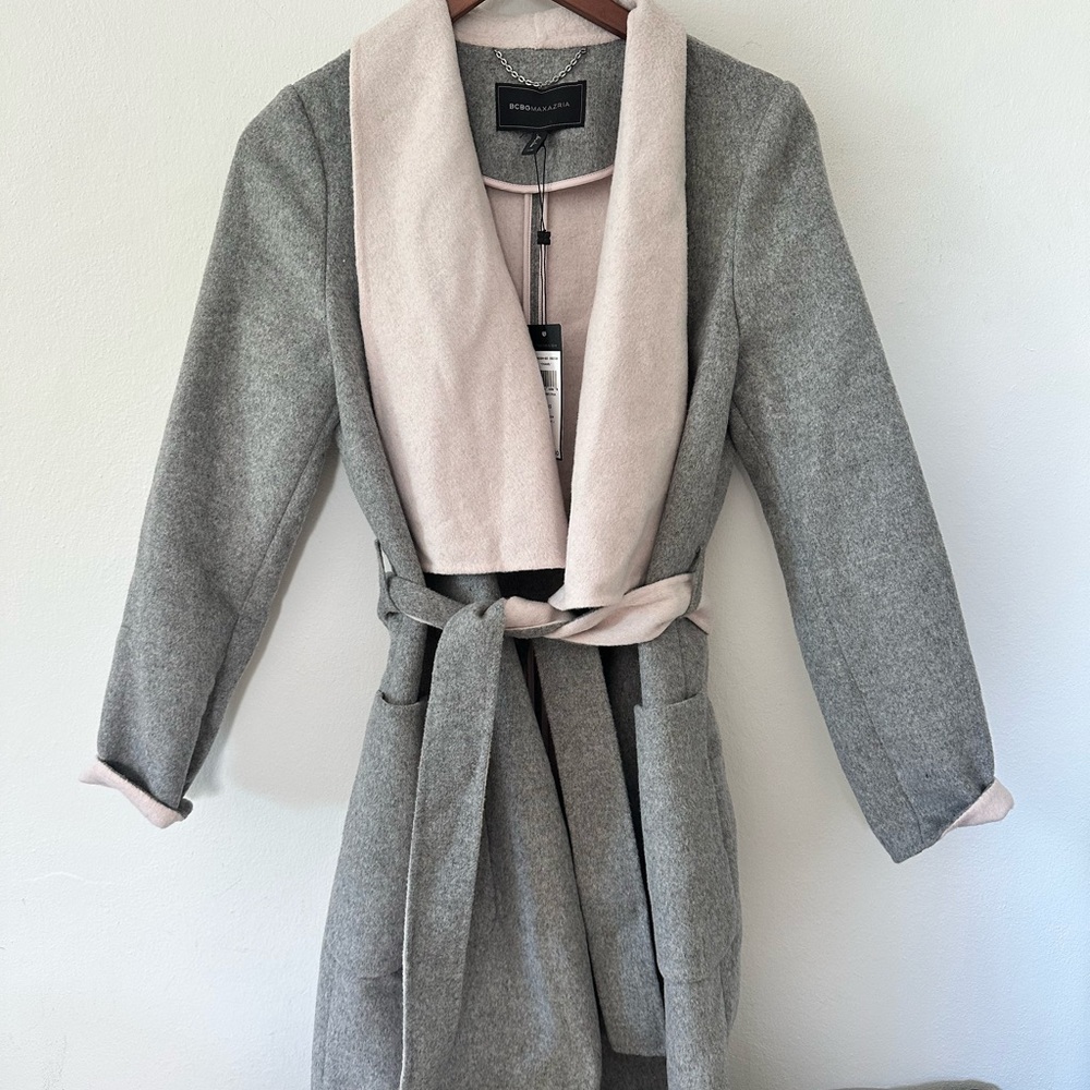 Gray and Cream Women's Robe